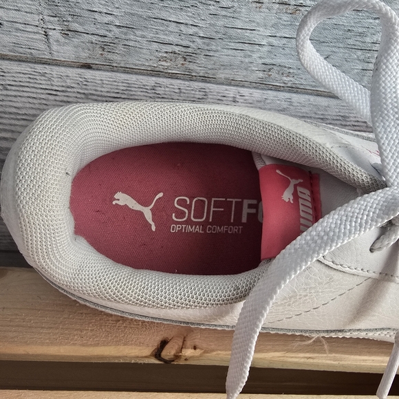 PUMA Carina Crystal Pink White Leather Sneakers 373776-02 Size Womens 8.5 - Picture 8 of 10